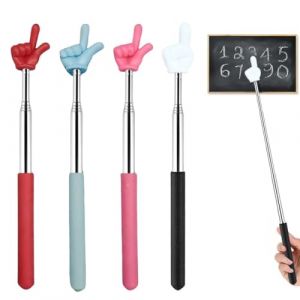 4 Pi&egrave;ces Pointeur T&eacute;lescopique pour Enseignants, Pointeur R&eacute;tractable pour la Main, Convient pour les d&eacute;monstrations et l'enseignement scolaire (noir, bleu, rouge, rose) (ANETTEE GLOBALISS, neuf)