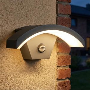 LASIDE Applique Murale LED Exterieur avec Capteur Detecteur de Mouvement, Gris Anthracite 360LM 3000K Aluminium Eclairage Exterieur, IP54 &Eacute;tanche Luminaire Lumiere Lampe Exterieur pour Jardin, Garage (LASIDE Direct, neuf)