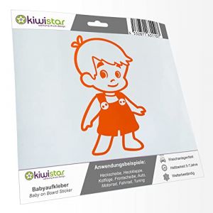 Kiwistar - autocollant b&eacute;b&eacute; - orange - Stickers salopette gar&ccedil;on - sans texte souhait&eacute; 24cm - pour voitures, motos, v&eacute;los, tuning (Kiwistar, neuf)