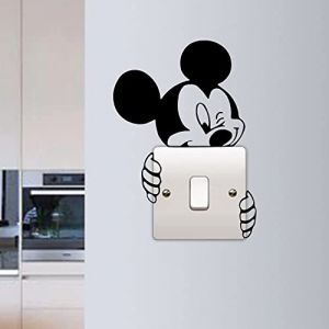 SucAda Mickey- la sourisSticker Mural Vinyle Interrupteur Lumière Bande dessinée souris mur stickers Chambre Enfant DIY (qidongyamimaoyiyouxiangongsi, neuf)