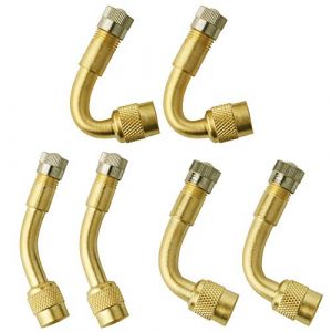 RUNCCI-YUN 6 Pi&egrave;ces Pneu Valve Rallonge Va,Pneu Valve de Adaptateur, Air Pneu Valve Extension, Pneu Prolongateur Coude de Valve, pour Voiture Moto V&eacute;lo Camion, 3 Sortes (Couleur de cuivre) (RUNCCI-YUN, neuf)