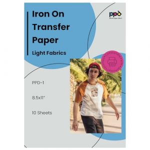 PPD 10 x A4 Papier Transfert Tee-Shirt/Textiles Blancs ou Clairs, Fond Transparent, Personnalisable, Thermocollant, Impression Jet d&rsquo;Encre PPD-1-10 (Photo Paper Direct-PPD, neuf)