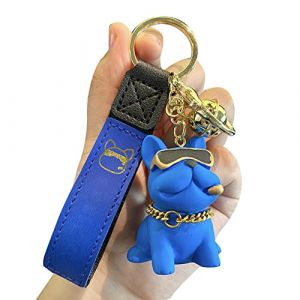 Porte-clés, Motif De Bouledogue Français Cartoon Voiture Porte-clés Cartable Pendentif Sac Key Chain Ring Sac Décoration Cadeau Pour Fille Garçon (Uposao, neuf)