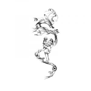 5 PCS Herbal Plant Tattoo stickers hommes femmes durable haut de gamme fleur bras Simulation tatouage tatouage tatouage vert non réfléchissant imperméable à l'eau noir autocollant (JM LIFE, neuf)