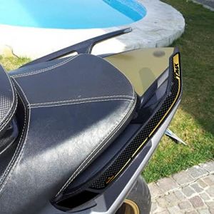 Resin Bike Autocollant Scooter Compatibles avec Yamaha Tmax 500 530 2008 2016. Protection Poignées Passager Moto contre les Chocs et les Éraflures. Paire Autocollant 3D Résinés - Effet Carbone (ResinBike, neuf)