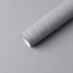 Timeet Film adh&eacute;sif pour meuble - Gris mat - 60 x 1000 cm - Film adh&eacute;sif pour cuisine - Papier peint autocollant gris pour meuble de cuisine - Moderne - Vinyle amovible - Pour porte, armoires, tables (Timeet-eu, neuf)