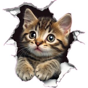 Lot de 4 autocollants en vinyle non transparents et imperméables Motif chat Marron 1 à 20 cm de haut et 3 à 7 cm de haut Idéal pour toilettes, étuis de téléphone de voiture, tasses et plus encore (LaoGraphics, neuf)