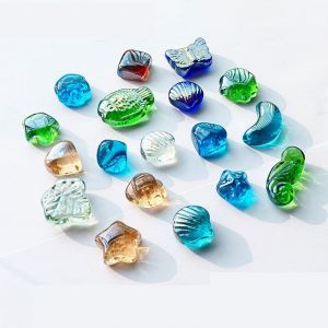 Graceever Galets en Verre pour d&eacute;coration de 0,5 kg, Billes Plates en Verre pour Arrangements Floraux, vases, Pierres pr&eacute;cieuses d'aquarium, d&eacute;coration de Vase (Aoaiwe, neuf)