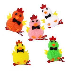 POPETPOP 5 Pièces Pinces À Cheveux De Poussin Épingles À Cheveux De Poussin Mignon Dessin Animé Doux En Peluche Barrettes De Cheveux De Poussin Accessoires De Cheveux Pour Femmes Filles (Unicepet, neuf)