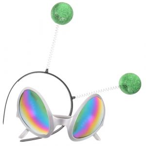 SOESFOUFU Bandeau T&ecirc;te Extraterrestre avec Lunettes Fantaisie Vert et pour F&ecirc;te D&eacute;guisement Halloween Carnaval (XIUXIUYANG, neuf)
