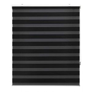 Blindecor Tablier de fenêtre Store Enrouleur Jour et Nuit Double épaisseur Noir 140 x 180 cm Dimensions du Tissu 137 x 175 cm (ECOMMERC3, neuf)