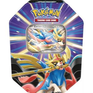 Pokémon Jeu de Cartes à Collectionner : Tin Box Légendes puissantes : Zacian-ex (1 Carte Promo holographique & 4 boosters) (VIPPKM, neuf)