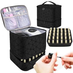 Sac de rangement pour vernis &agrave; ongles, &eacute;tui de rangement pour sac &agrave; ongles - &Eacute;tui de transport pour porte-vernis &agrave; &agrave; 2 couches avec &eacute;tui pour s&egrave;che-ongles | &Eacute;tui de pour bo&icirc;te &agrave; ongle (kenl, neuf)