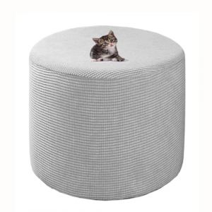 HHONGWYT Housse de Pouf Rond Housse Ottomane 31x38/38x43/40x34/ 45x35/45x45cm Extensible Jacquard Housse Repose Pied Rond Couverture Ottomane Housse de Pouf avec Fond &eacute;lastique,A3,45x45cm(17.7x17.7) (KSXCLKJH, neuf)