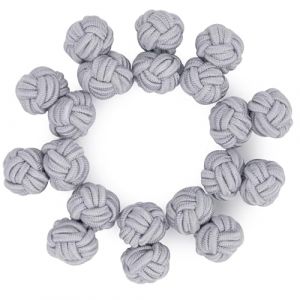 HONEY BEAR 5 paires bouton de manchette noeuds de soie pour homme/Femme chemise/Robes (Gris clair sans bo&icirc;te) (PINGFANG, neuf)