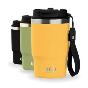 ECOROOTS – Thermo Café Nomade I Gobelet Isotherme Outdoor Antifuite I Sans BPA I Tasse à Café pour Voyage et Aventures I Thermos Résistant pour Sport, Randonnée et Bureau I Mug (JAUNE ANANAS, 470 ml) (ECOROOTS, neuf)