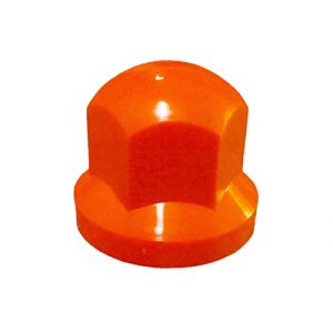 KRAM-TRUCK Lot de 100 capuchons d'&eacute;crou de roue courts en plastique pour camions et remorques Largeur de cl&eacute; 33 mm Tr&egrave;s r&eacute;sistant aux rayures pour MAN DAF Scania Mercedes Trucks Remorques Orange (KRAM-TRUCK Poland, neuf)