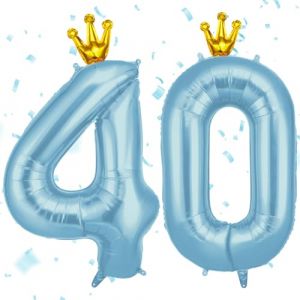 AOOSU Ballon d'Anniversaire 40 Ans Couronne Bleue, Foil Ballon Num&eacute;ro Chiffre 101cm, Gonflable H&eacute;lium, Deco Anniversaire 40 Ans Grand Ballons pour F&ecirc;te Party Mariage (Huuyo, neuf)