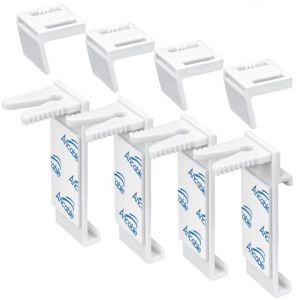 Ancable Lot de 4 supports de serrage pour store enrouleur double, sans perçage, accessoires de rechange, support de serrage pour PVC, fenêtre en bois, battant de porte (Ancable Euro Direct, neuf)