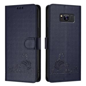 Etui Coque pour Samsung Galaxy S8[Housse en Cuir] [Etui &agrave; Rabat avec Porte Carte] Pochette Case Magn&eacute;tique Clapet &Eacute;tui Portefeuille pour Samsung Galaxy S8,Bleu (GY-honeq☆, neuf)