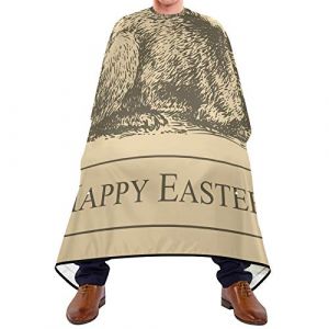 Cape De Cheveux Joyeux P&acirc;ques ! Lapin Cape De Salon De Coiffure Anti-Taches Lavable Tablier De Barbier, Pour Le Dyeing, Femme, Adultes, 140x168cm (ZouYeShop, neuf)