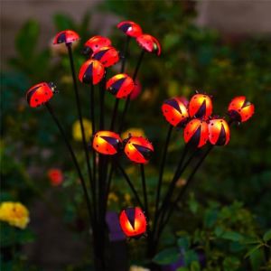 Yeomoo Lot de 2 guirlandes lumineuses solaires pour l'ext&eacute;rieur - Coccinelle - &Eacute;tanche - LED - Cadeau pour femme et homme - Maman - Jardin - Terrasse (Yeomoo, neuf)