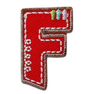 Alphabet/Lettre color&eacute; Patch - Ecusson thermocollant patches appliques, Taille: 0 x 0 cm, Alphabet MQ bunt/blau:Buchstabe F 2 x 3.2 cm (catch-the-patch, neuf)