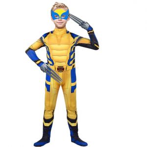 HarnyLoom Costume Super H&eacute;ros D&eacute;guisement Superh&eacute;ro Gar&ccedil;ons Filles Cosplay Jumpsuit Accessoires Masque Enfant Combinaison Moulante Halloween Carnaval (110) (HarnyLoom, neuf)