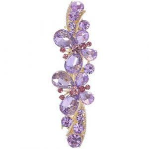 SEWACC Pince &agrave; Cheveux pour Femmes Petite Taille &agrave; Ressort Strass Violet, Accessoire Cheveux &Eacute;l&eacute;gant pour Mariage, F&ecirc;te et Usage Quotidien, Clip D&eacute;coratif et R&eacute;sistant (Quick Research Sha, neuf)