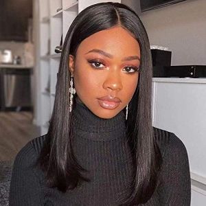 TOOCCI Lace Frontal Wig Cap Human Hair Wigs Perruque Bresilienne Lace Wig Meches Cheveux Brésilienne Naturels Droit (16") (Toocci, neuf)