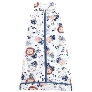 Chilsuessy Gigoteuse Bébé Fille Garçon Hiver Pyjama, Tog 2.5 Coton Turbulette Gigoteuse Longueur Ajustable, Lion zèbre, 90cm/Taille Bébé 85-95cm (Chilsuessy, neuf)