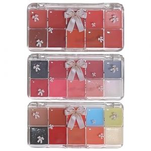 Women's Lip Gloss Kit, Moisturizing Lipstick, Jelly Lip Paint, 10-Color Lip Gloss Set, Lip Gloss Makeup Kit, Women's Lip Makeup Set, Long-Lasting Lip Color, Colorful Lip Gloss Palette (cisduae, neuf)