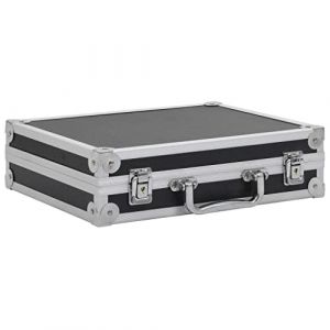 vidaXL Mallette pour Arme &agrave; Feu Malette Arme de Poing Malette Pistolet Coffre &agrave; Pistolet Valise &agrave; Pistolet Malette de Rangement Aluminium ABS Noir (vidaXL FR, neuf)