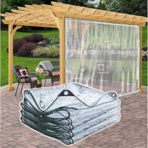 Bache Transparente Exterieur 1.5x2m(4.9x6.5ft) B&acirc;che de Protection Imperm&eacute;able 450g/m&sup2; PVC Protection de Vent Pluie Soleil pour Serre Jardin Pergola (王氏家族, neuf)