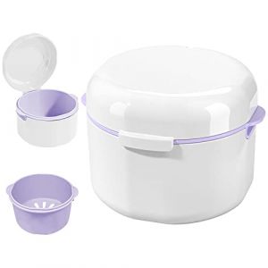 GmeDhc Boîte de Dentier avec Passoire, Portable Boite Appareil Dentaire, Boîtes pour Prothèses Dentaires, Boîte de Retenue Orthodontique, Boîte de Nettoyage de Retenue (GmeDhc, neuf)