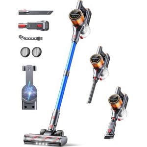 SunSare Aspirateur Balai sans Fil 45kPa/60Min/550W, Aspirateur sans Fil avec Support Mural Rechargeable, Aspirateur Balai sans Fil Puissant Vertical pour Parquet, Moquettes, Poils d'animaux (X9) (sanmenxiayubinshangmaoyouxiangongsi, neuf)