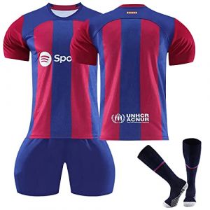 Générique Maillot de Foot Enfant Retro Soccer Jersey, Maillot Classique Football, Ensemble Barca Enfant et Adultes, Garçon Vêtements de Football Extérieur Tshirt, Short avec Chaussette (FTRGHNY, neuf)