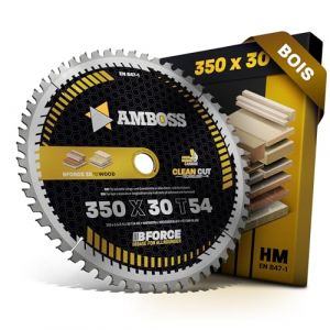 AMBOSS lame scie circulaire 350x30mm (bois) - lame de scie 350 avec 54 dents - lame scie circulaire Ø 350mm - compatible Ulmia. Wegoma Festool: HK 132 Mafell: MKS125. SF32 Makita 5143 R. LS1400 (Sawblade King, neuf)