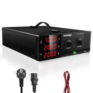 KUAIQU Alimentation de Laboratoire 100V 20A 2000W Haute Puissance Alimentation Stabilis&eacute;e R&eacute;glable avec OUTPUT/Encodeur, Alimentation Laboratoire pour Automatis&eacute;/Laboratoire/Batterie Test/&Eacute;lectronique (kuaiqu Official EU, neuf)