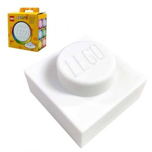 IQ Veilleuse Lego Iconic 1x1 &ndash; Blanche, lumi&egrave;re changeante en silicone souple pour adolescents, enfants et adultes (VISO TRADE, neuf)