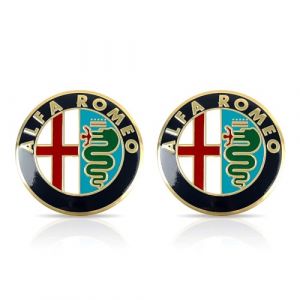 Auto Emblèmes pour Alfa Romeo Giulietta Spider Mito 147 156 159 166 GT Stelvio Giulia Dorato,74 mm,Logo Insigne Emblème Autocollant Décalcomanies D'insigne Capot Décoratif Badge Tronc Logo (jianbianli, neuf)