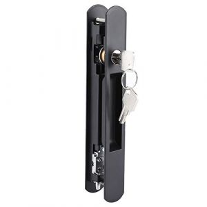 Baie Coulissante, Gavigain Serrure De Porte Coulissante En Verre, Poignée De Porte Coulissante Avec Cylindre à Clé Et Serrure à Mortaise Moderne Pour Porte Mobile Simple Double Face Pour La Maison, Bu (Merjunt, neuf)