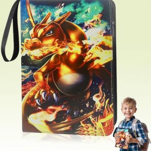 Cerkkapo Classeur Carte pour Pokemon,Album de 400 cartes à collectionner,AlbumCarte pour Pokémon,4 pochettes 50 pages,Classeur pour Pokemon,Porte cartes en PU étanche,Album de collection pour cartes (LND-US, neuf)