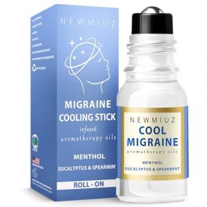Cool Menthol Migraine Roll on Stick &ndash; Huiles essentielles naturelles d'eucalyptus &agrave; la menthe poivr&eacute;e et &agrave; refroidissement rapide pour les maux de t&ecirc;te &ndash; Fabriqu&eacute; aux &Eacute;tats-Unis (NEW MIUZ, neuf)