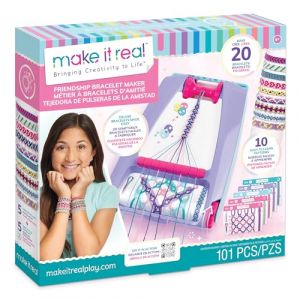 Make It Real – Tisseuse De Bracelets D'amitié | Kit Bracelet Bresilien | Bracalet Maker pour Filles | Comprend des Gabarits, des Fils De Couleurs, des Perles, des Boîtes | Cadeau Fille 8 Ans Et Plus (Toytown Europe, neuf)