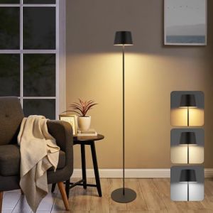 Homefire Lampadaire LED pour salon - 120 cm - Lampe solaire d'extérieur - Intensité variable - 3000 K-6500 K - Avec batterie USB-C rechargeable - Sans fil - Hauteur réglable - Étanche - Pour (Tangdas, neuf)