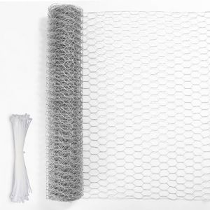 Grillage à Poule,0.4m*10m,grillage galvanisé,Grillage Voliere Hexagonal rouleau de grillage,pour décoration d'intérieur,projets d'artisanat,jardinage (STANILA FOYA SHOP S.R.L., neuf)
