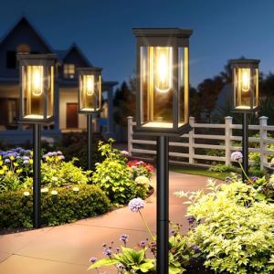 NEEMO Lampe Solaire Exterieur Jardin, 6 Pi&egrave;ces Typique Lumiere Solaire Exterieur avec Tungst&egrave;ne Blanc Chaud, &Eacute;tanche Auto On/Off Lampe Solaire pour pelouse, terrasse, cour, cadeaux Decoration Noel (Alimama Group, neuf)