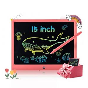 ERUW LCD Tablette D'écriture Ardoises de Gribouillage pour l'écriture sans Papier Écriture Dessin Tablet Enfants Cadeaux Famille Jouet Educatif électronique Bureau Adultes Memo Board (Rose, 15) (Eruw, neuf)