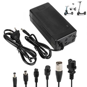 HPGAAVD Chargeur Trotinette Electrique，54,6V 2A Chargeur Hoverboard, Chargeur Universel pour Batterie Lithium 48V avec 6 Connecteurs，Charge Rapide pour Hoverboard，E-Bike，Scooter électrique (HPGAAVD, neuf)